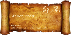 Szives Noémi névjegykártya